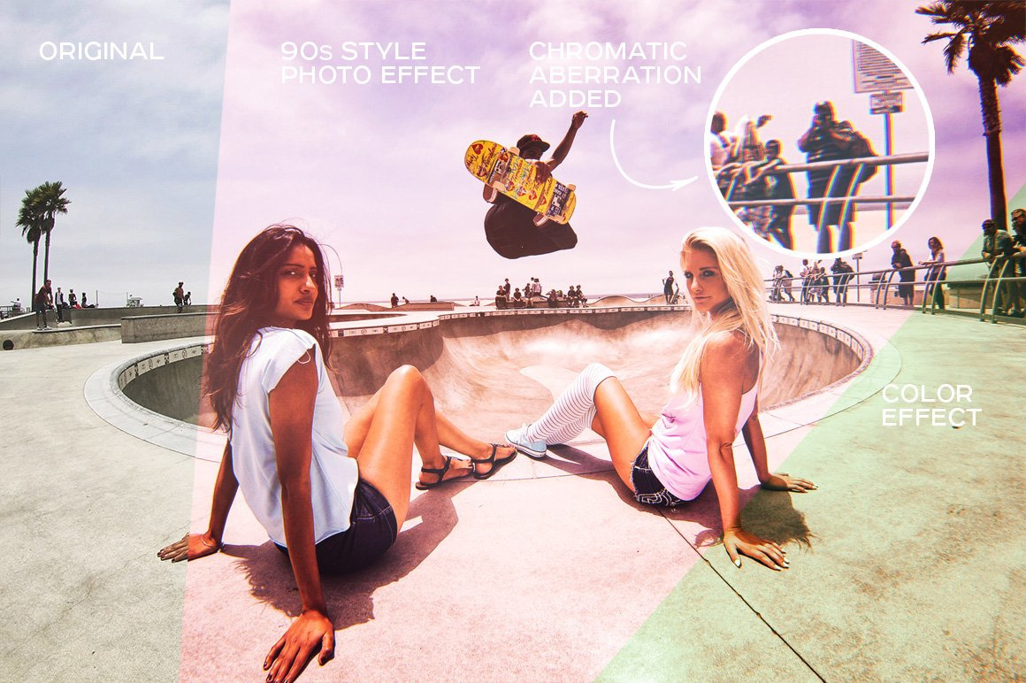 Bright colorful 90s-style photo