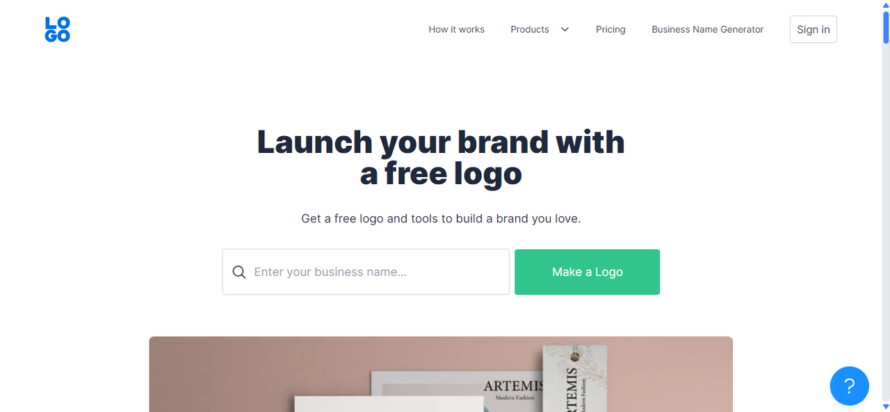 Logo.com's interface