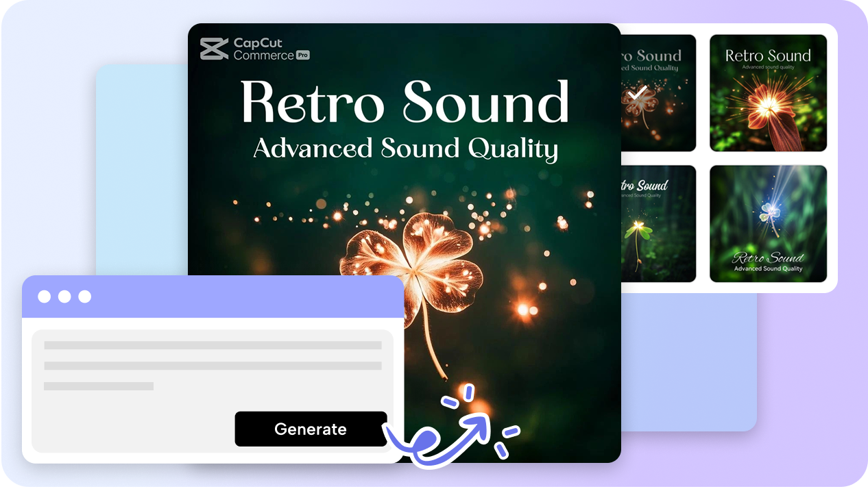 Instant creation with AI-generated text posters