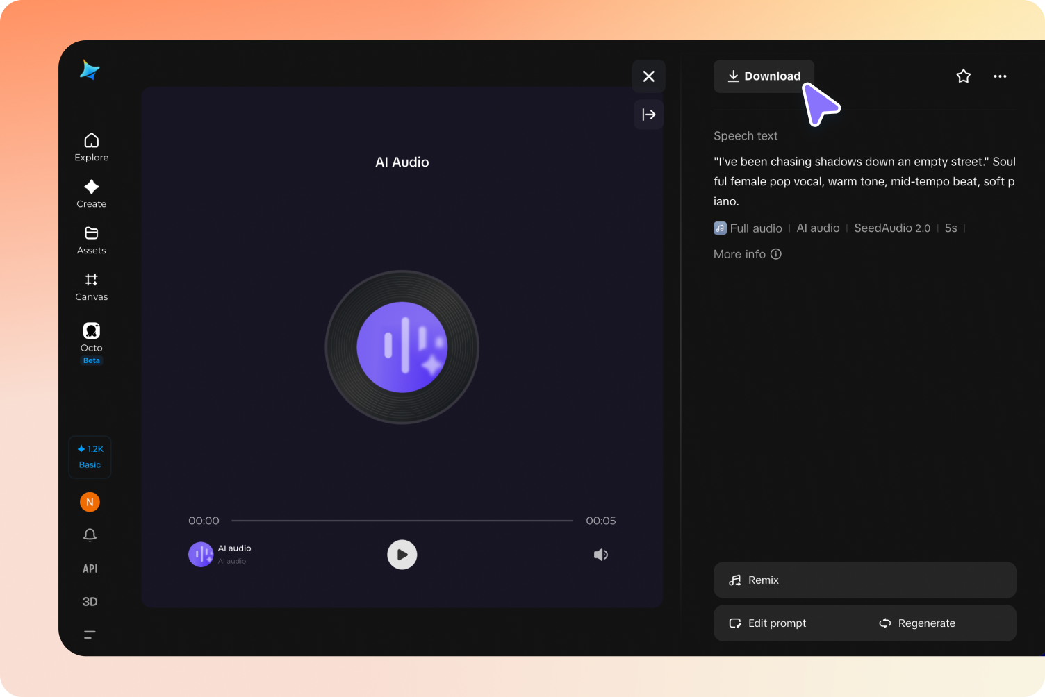 Generate, review, and download your song