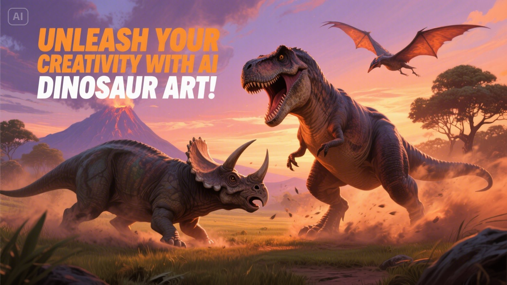 Di mana menggunakan seni dan video AI dinosaurus Anda