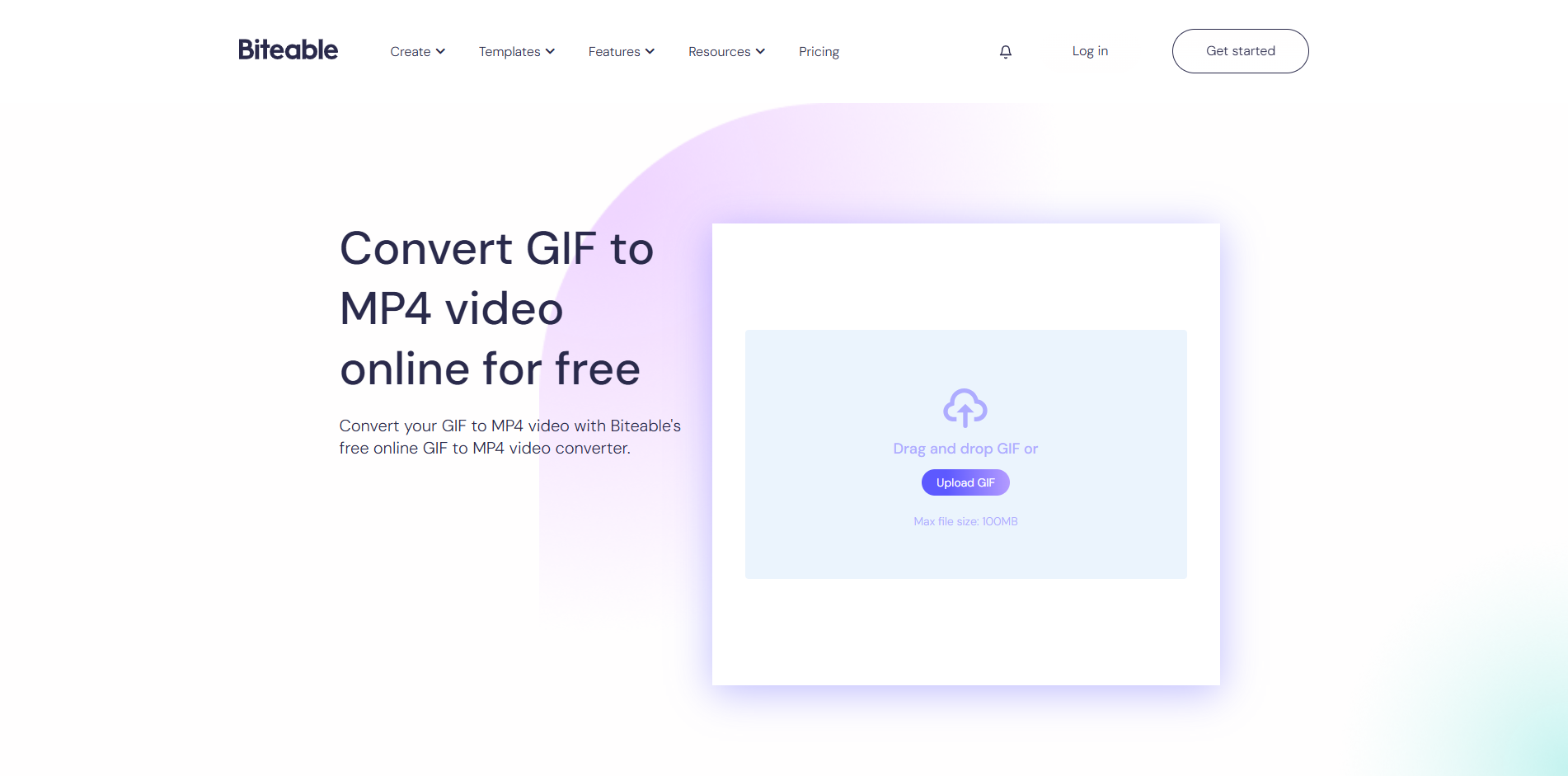 Interface of Biteable - another free GIF to video converter