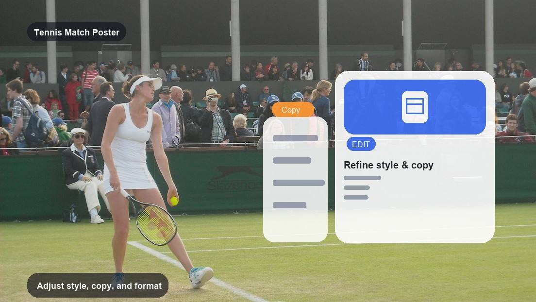 Tennis Match Poster Maker realistic image for adjust style, copy, and format