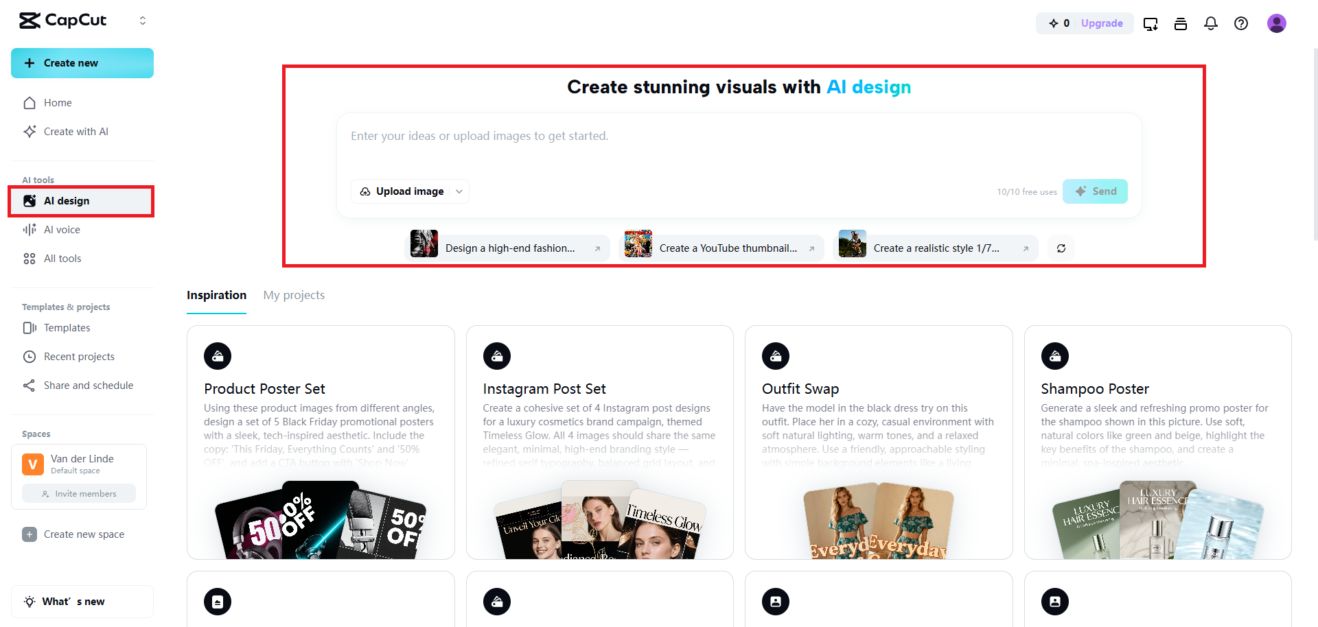 Select the AI design option