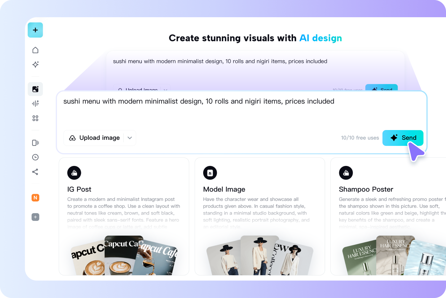 Prompt or upload reference