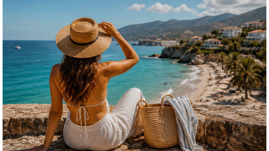 August Video Template — August beach travel moment with warm sunlight