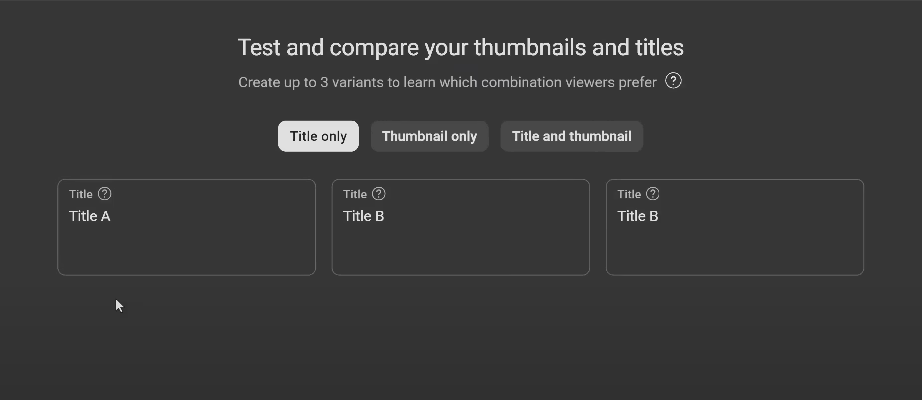 VidiQ thumbnail AB testing