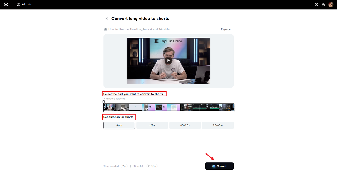How to auto-cut video clips fast in CapCut auto video clip editor