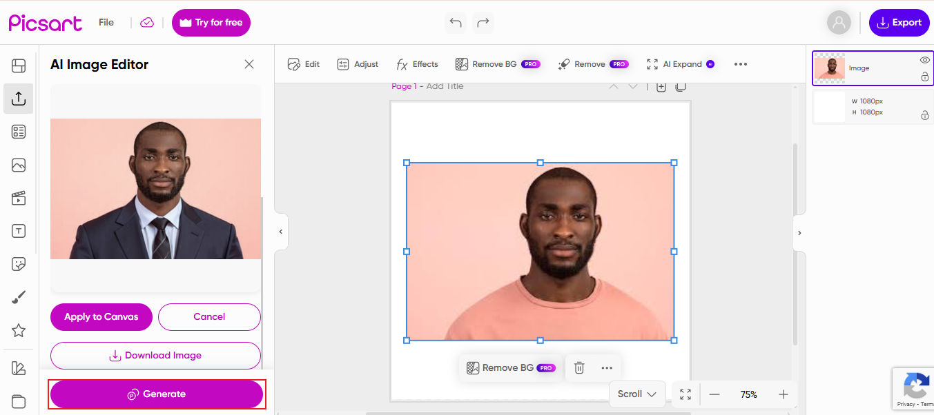 Generieren Sie Ihr Foto