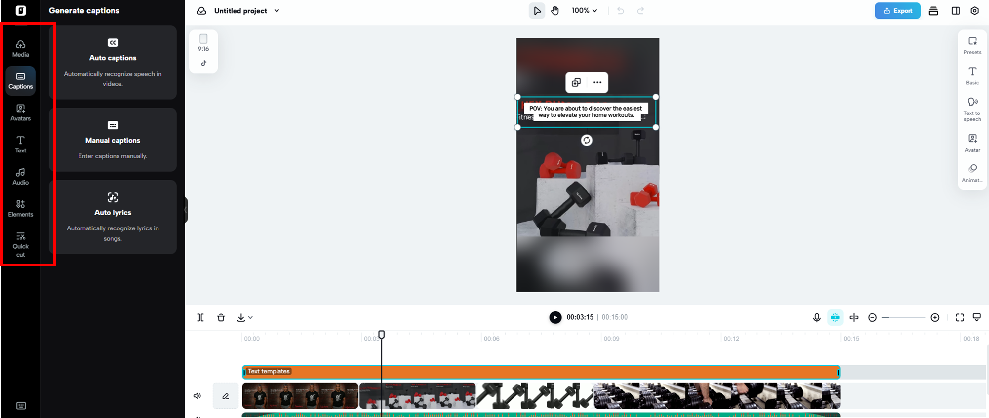 Advanced editing features