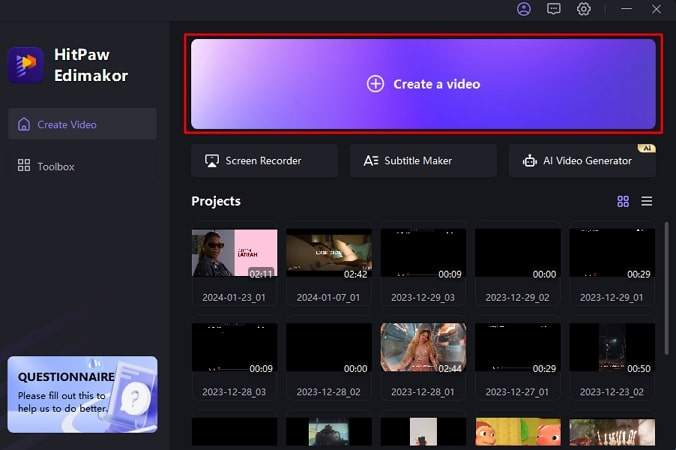 Interface of Vizard - the most liked AI video to video converter