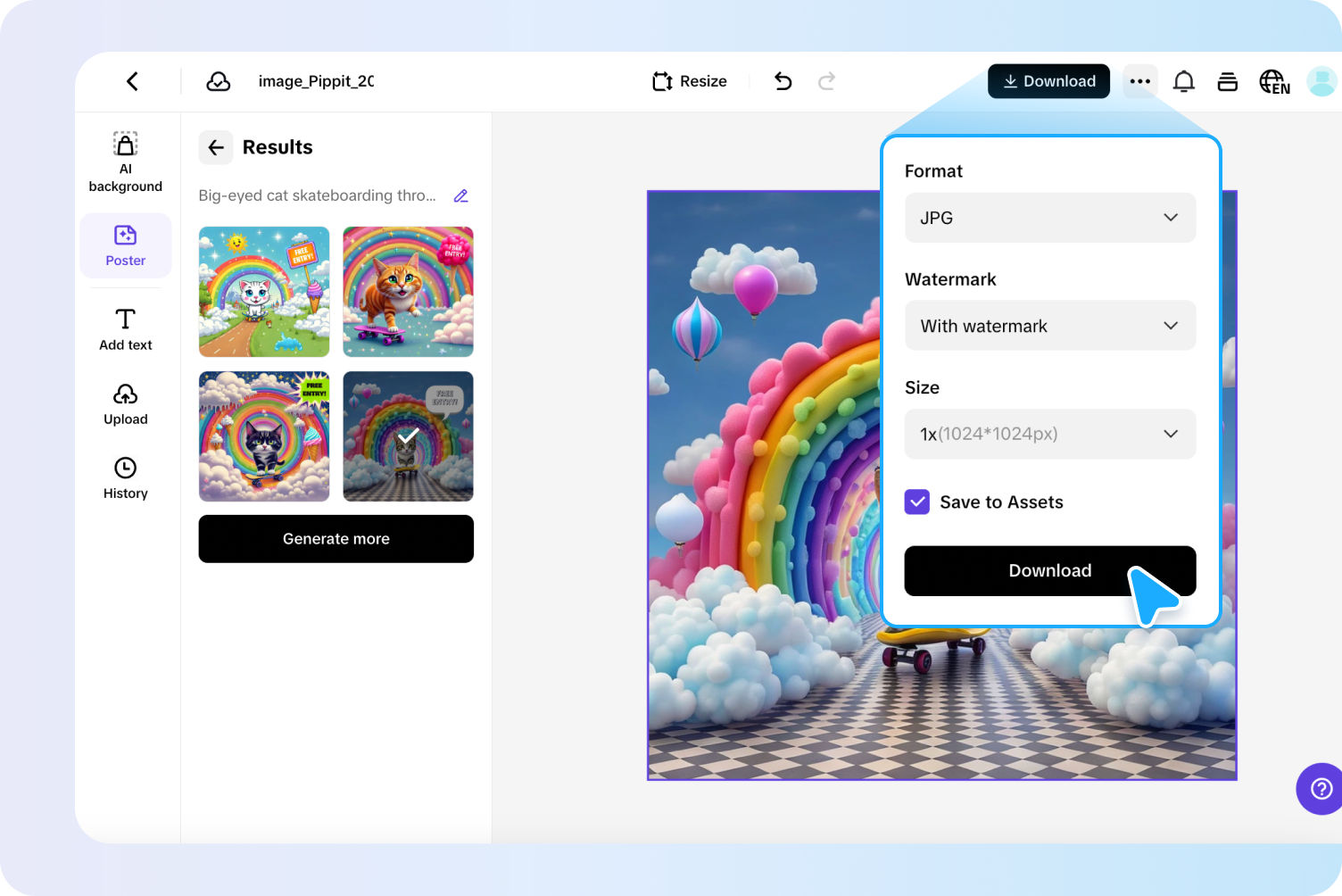 Finalizza ed esporta
