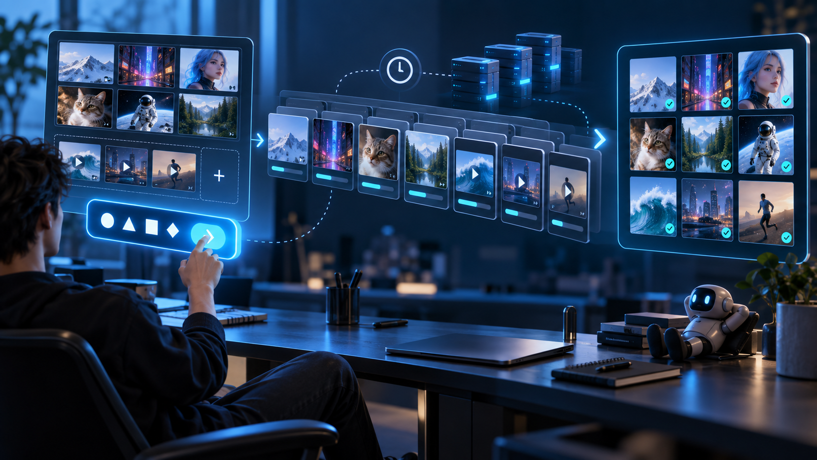 Cenário de fluxo de trabalho Dreamina CLI Execução agendada de vídeo social