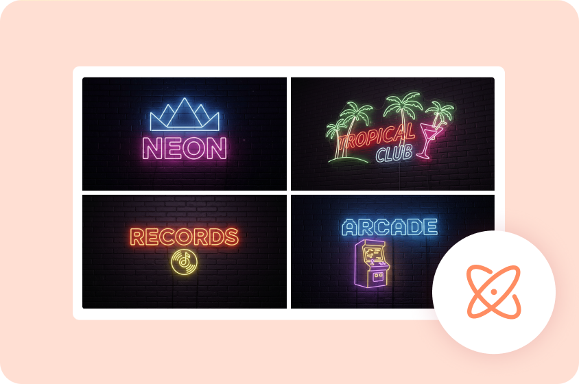 Diverse styles from the neon font generator