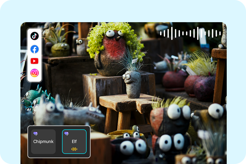Using voice filters for social media content creation
