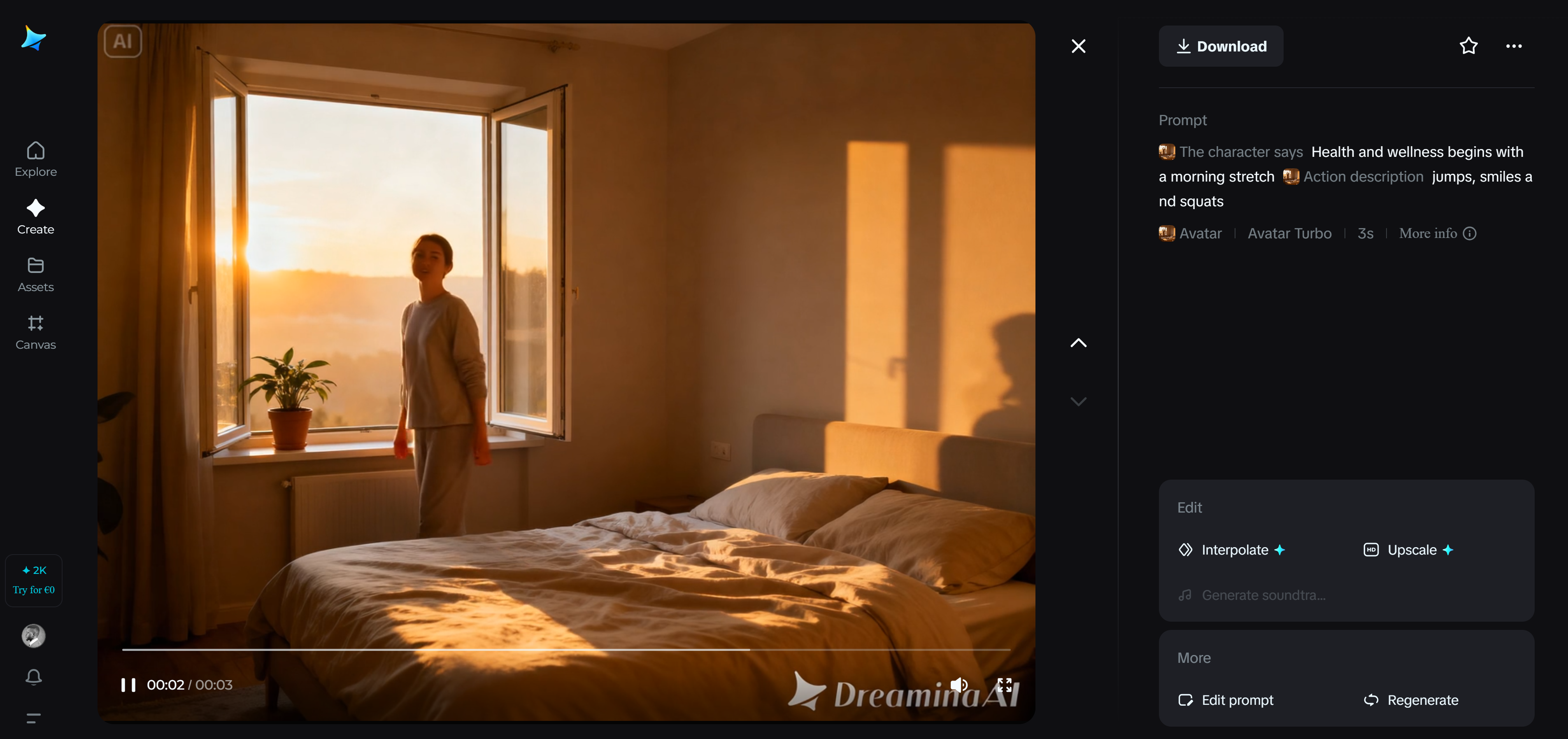 Avatar for health and wellness presentation