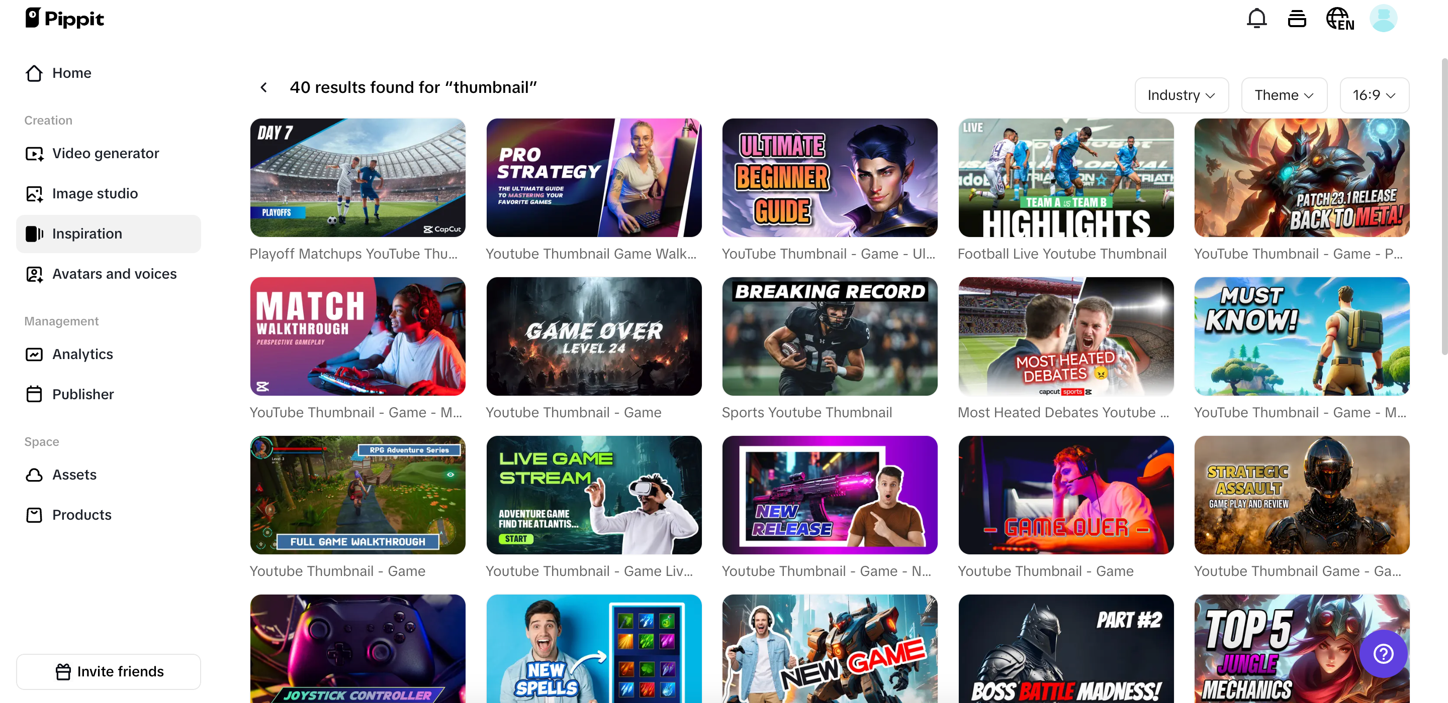 Preset na template para sa thumbnail ng YouTube