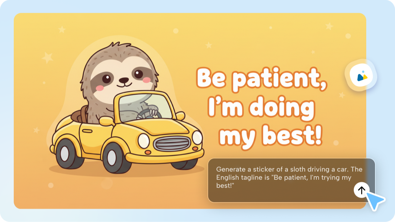 Generate custom sticker designs from text descriptions 