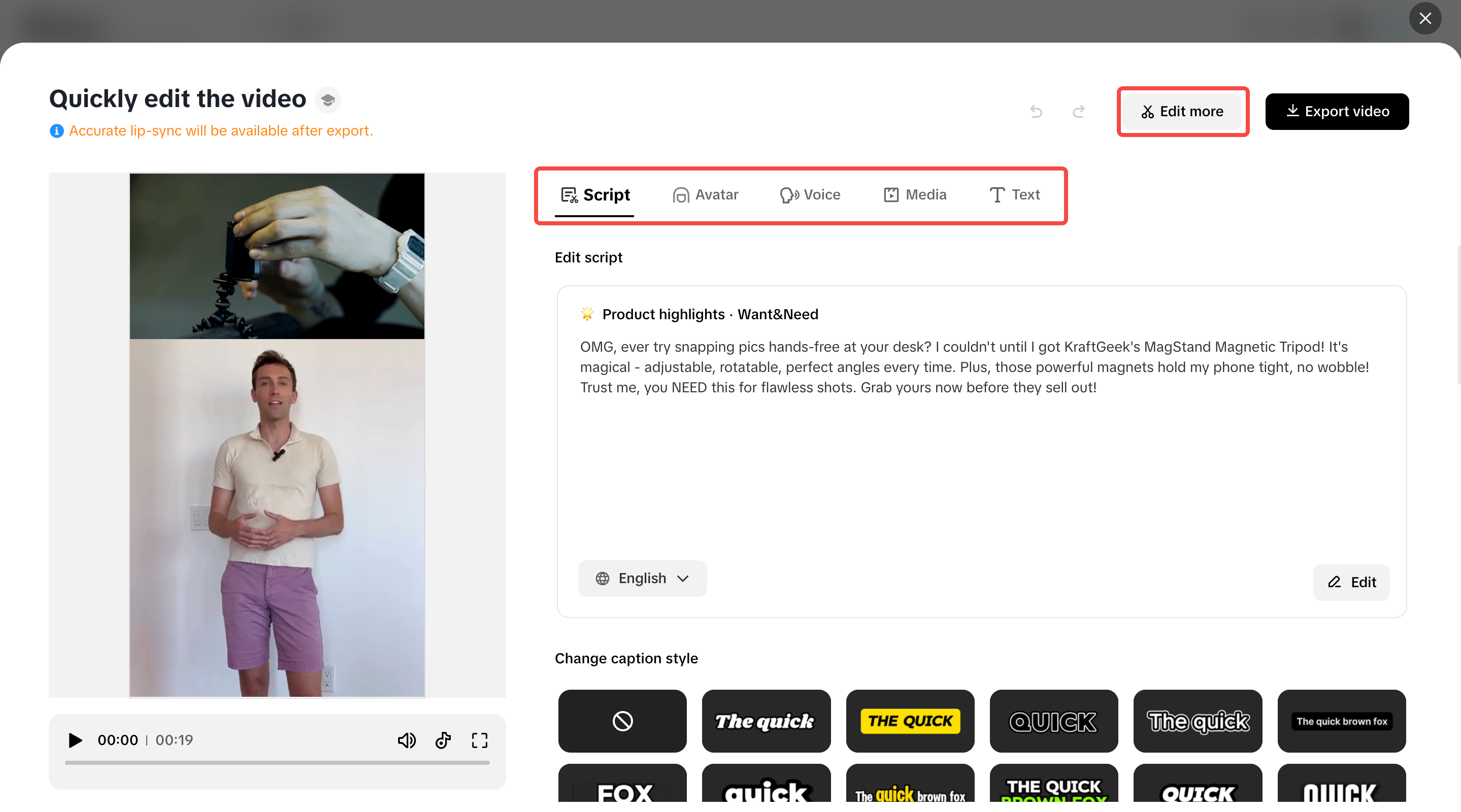 Edit and refine your video