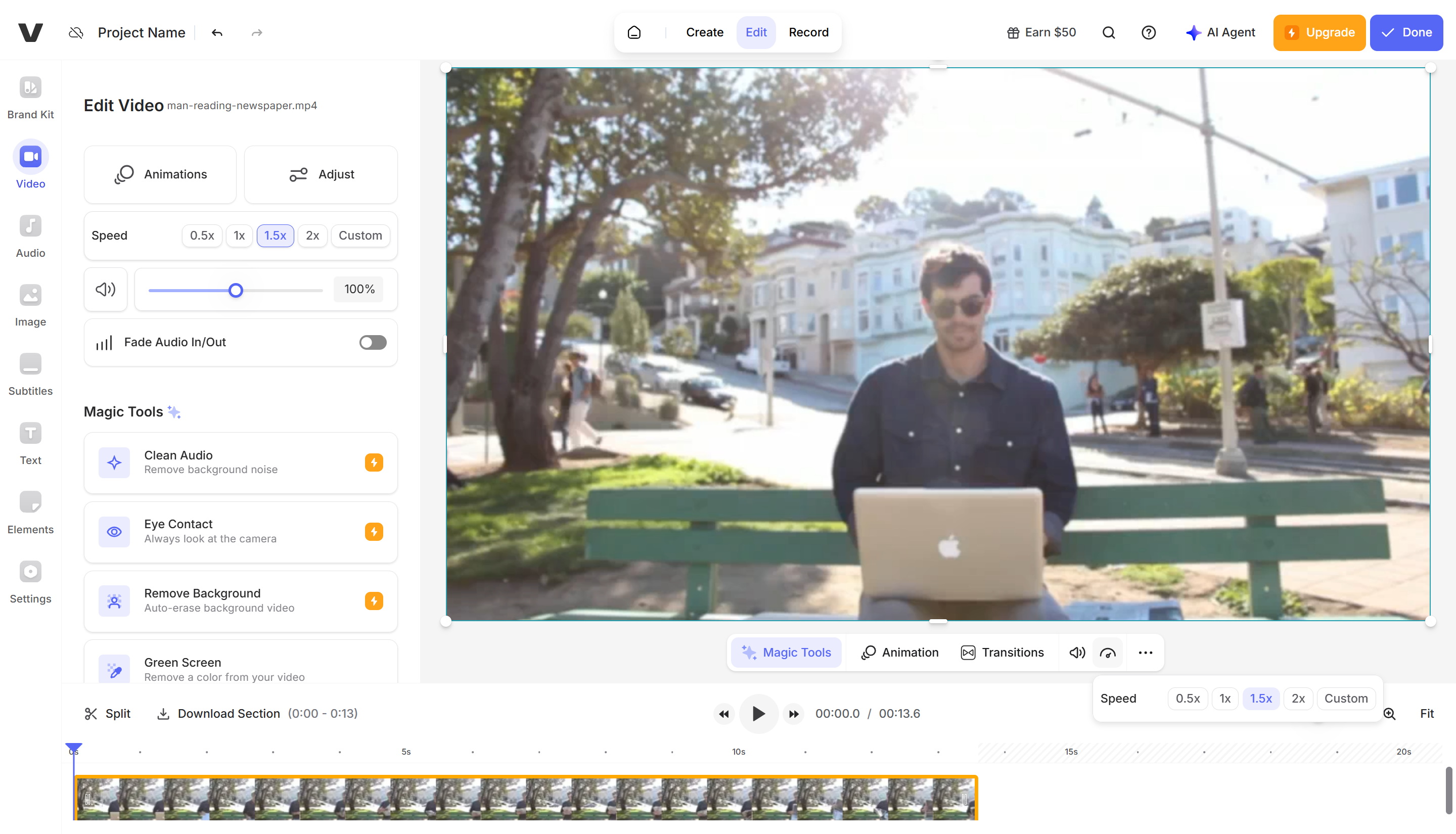 Veed - a well-known GIF speed adjuster