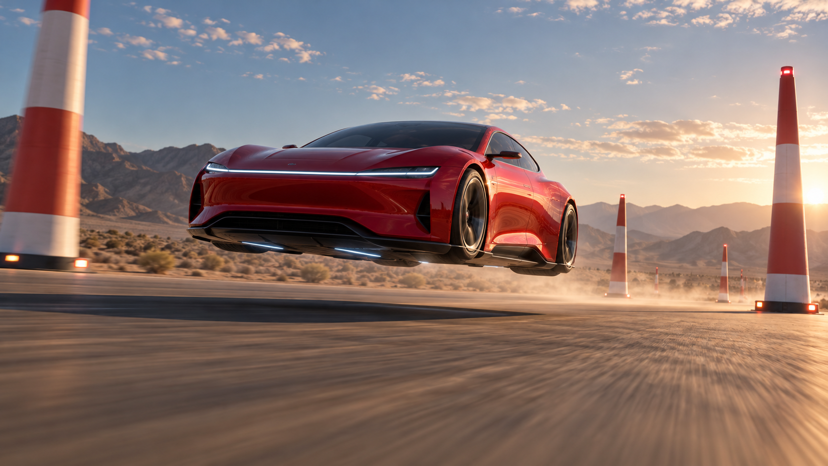 Video del coche volador Tesla: Elevación vertical del desierto