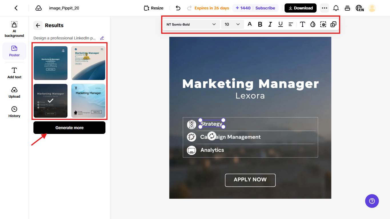 Customize or generate more