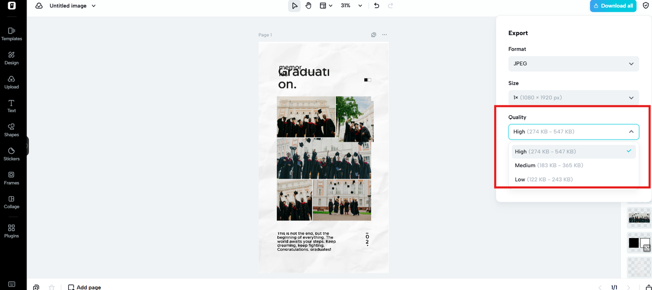 High-resolution output