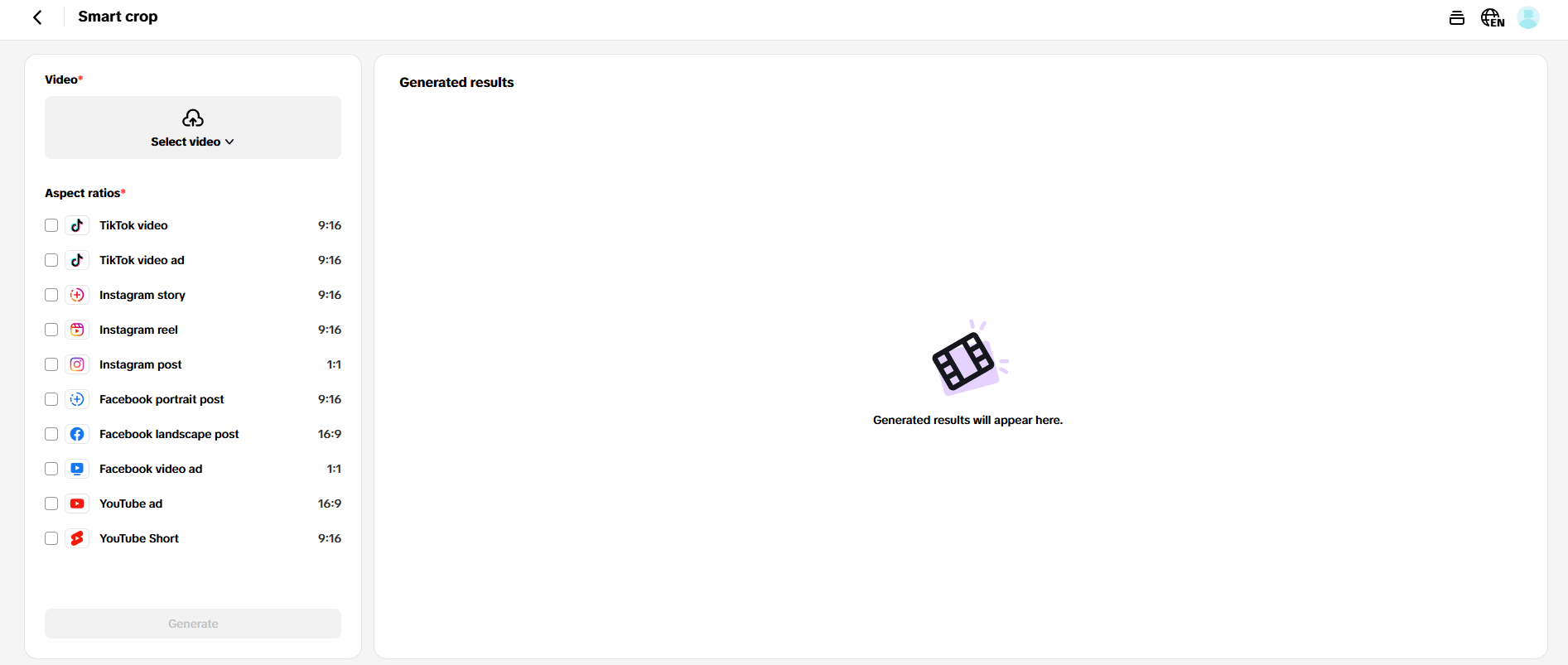 Reduce time with smart crop