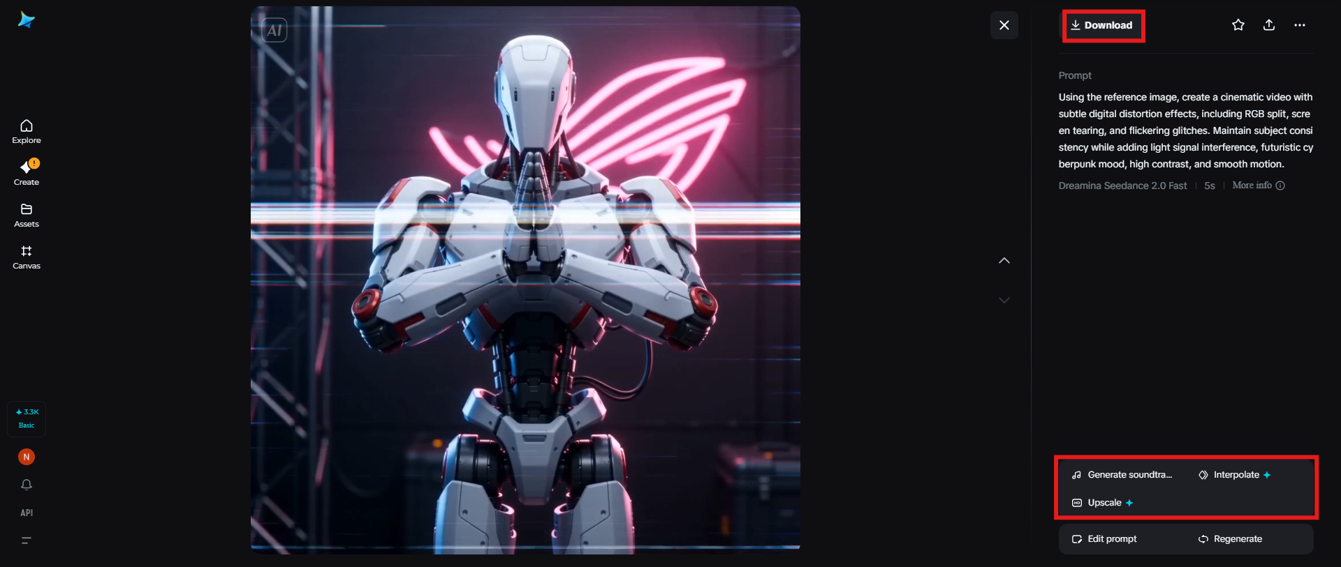 Edit and download the video