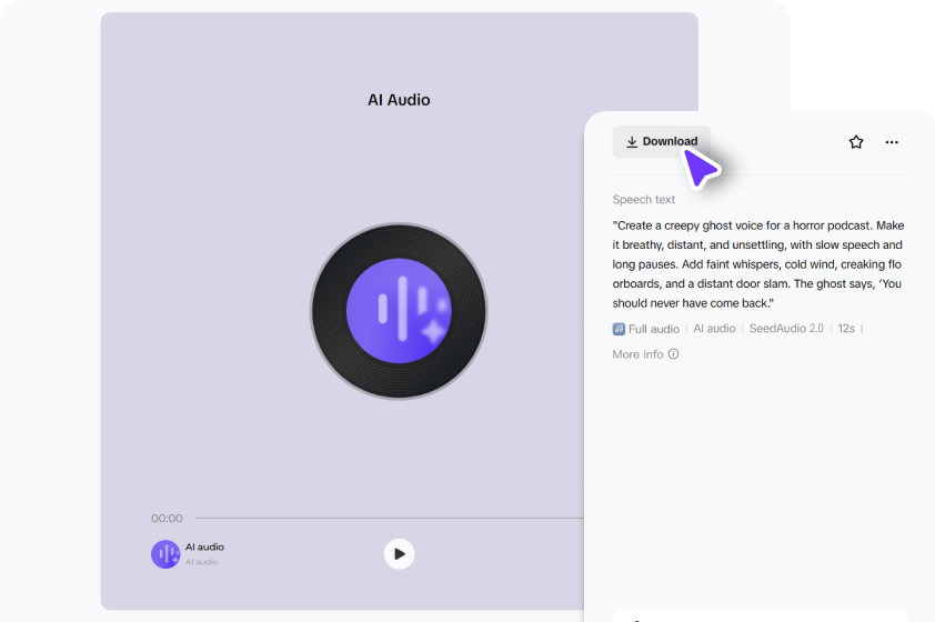 Review, refine, and export your creepy audio