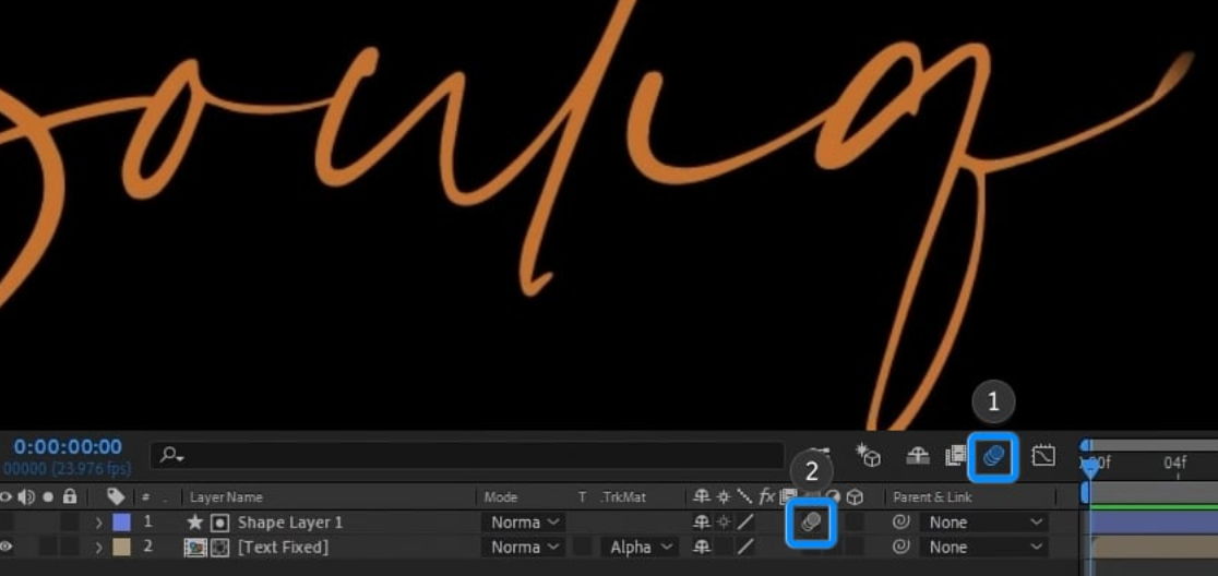 Screenshot showing keyframes with Easy Ease applied