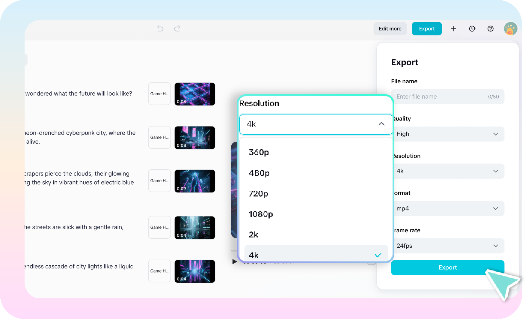 Review And Export