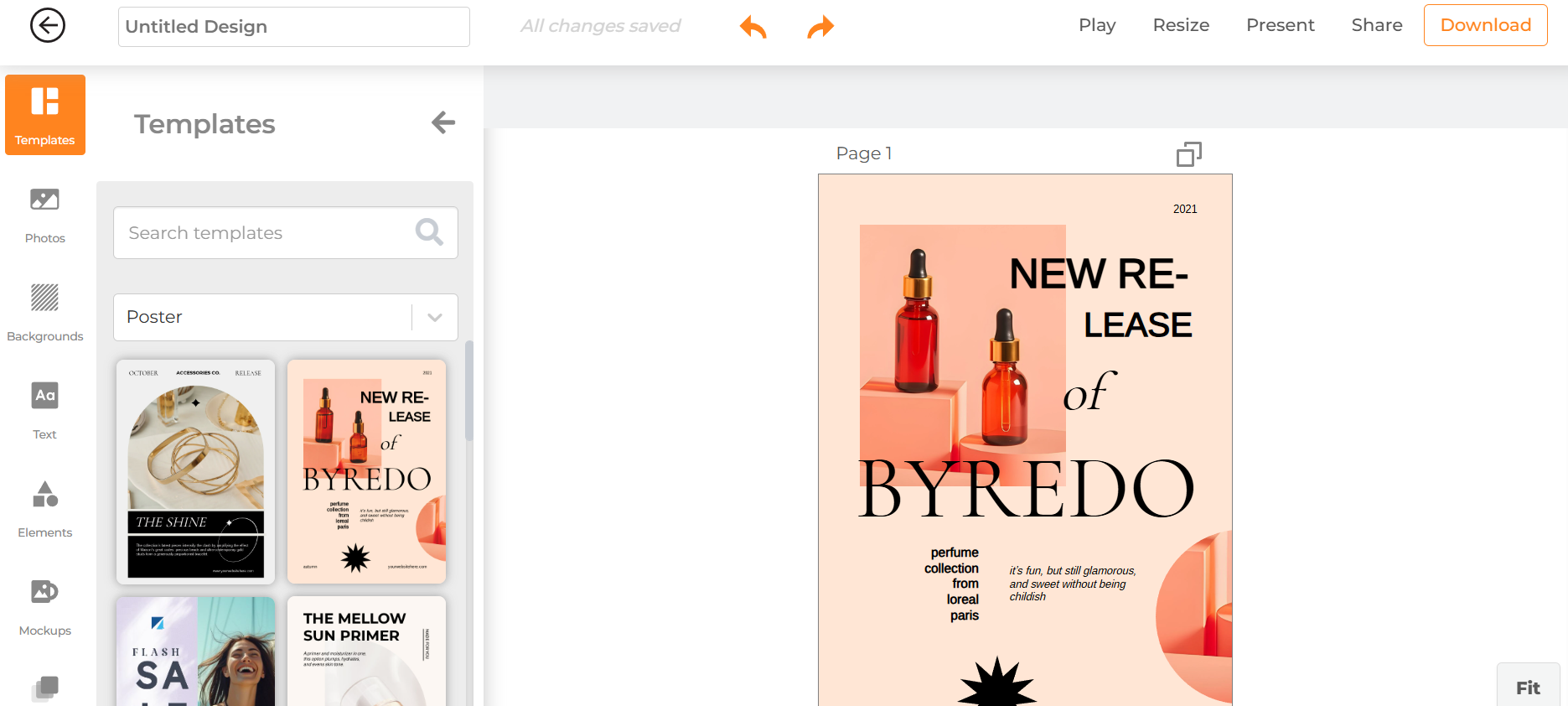 Design.ai interface