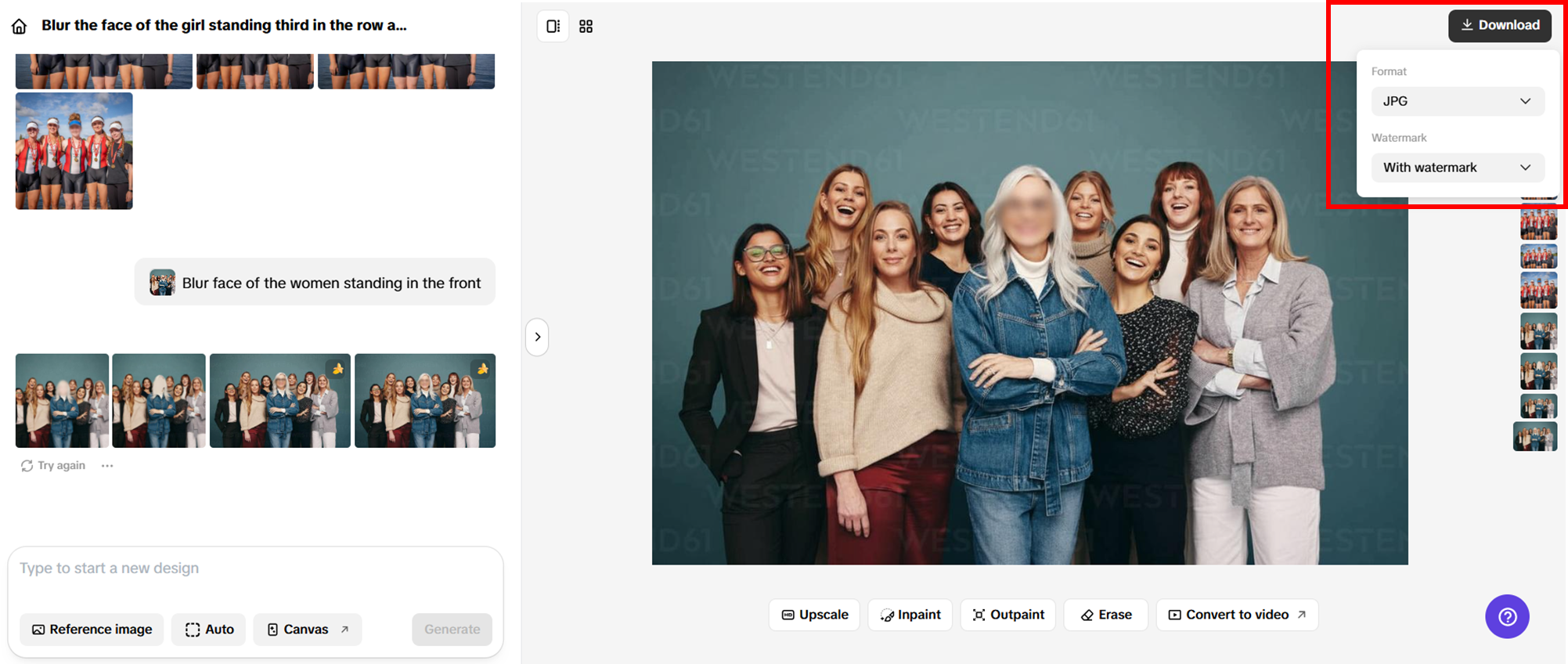 Exporte imagens em diferentes formatos