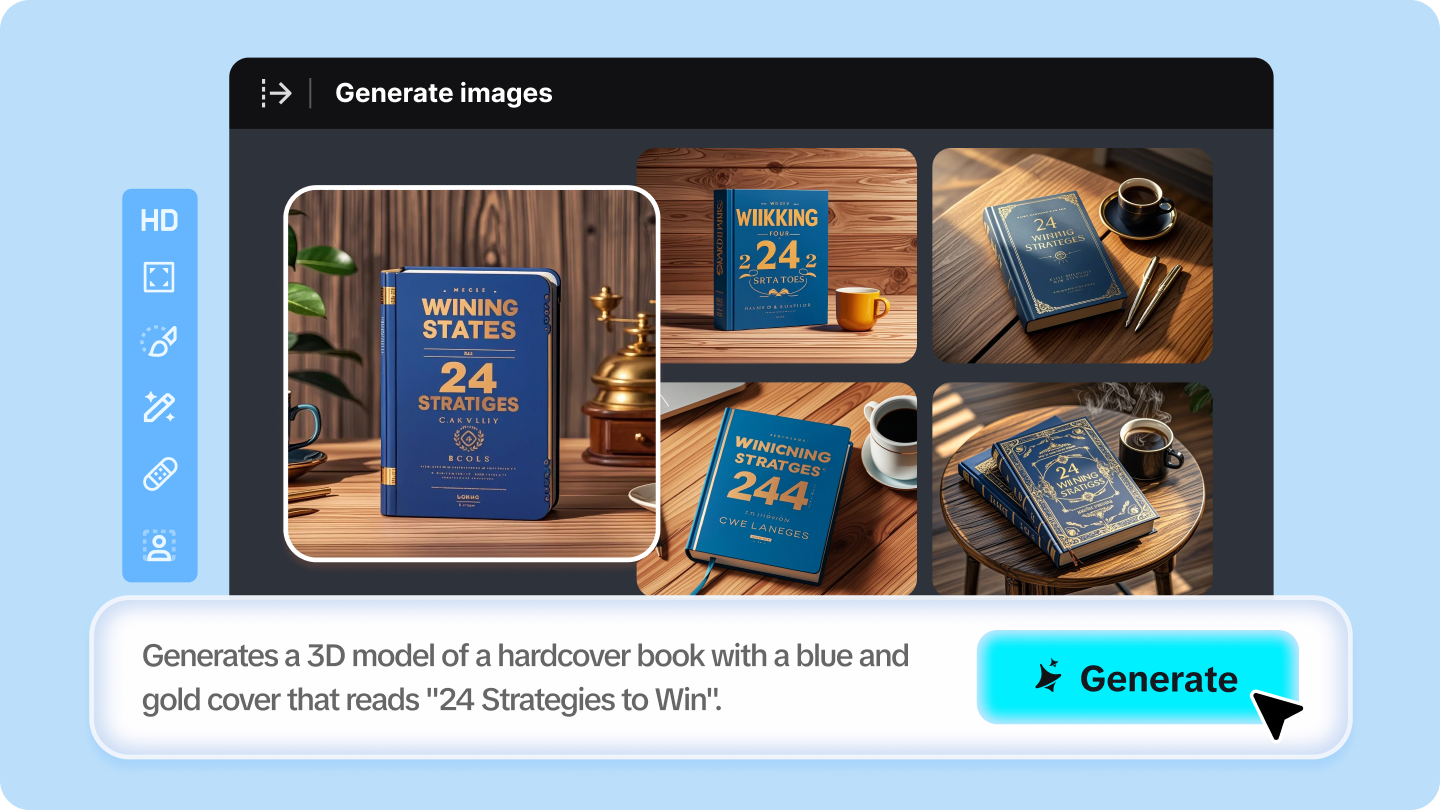 Book mockup generator