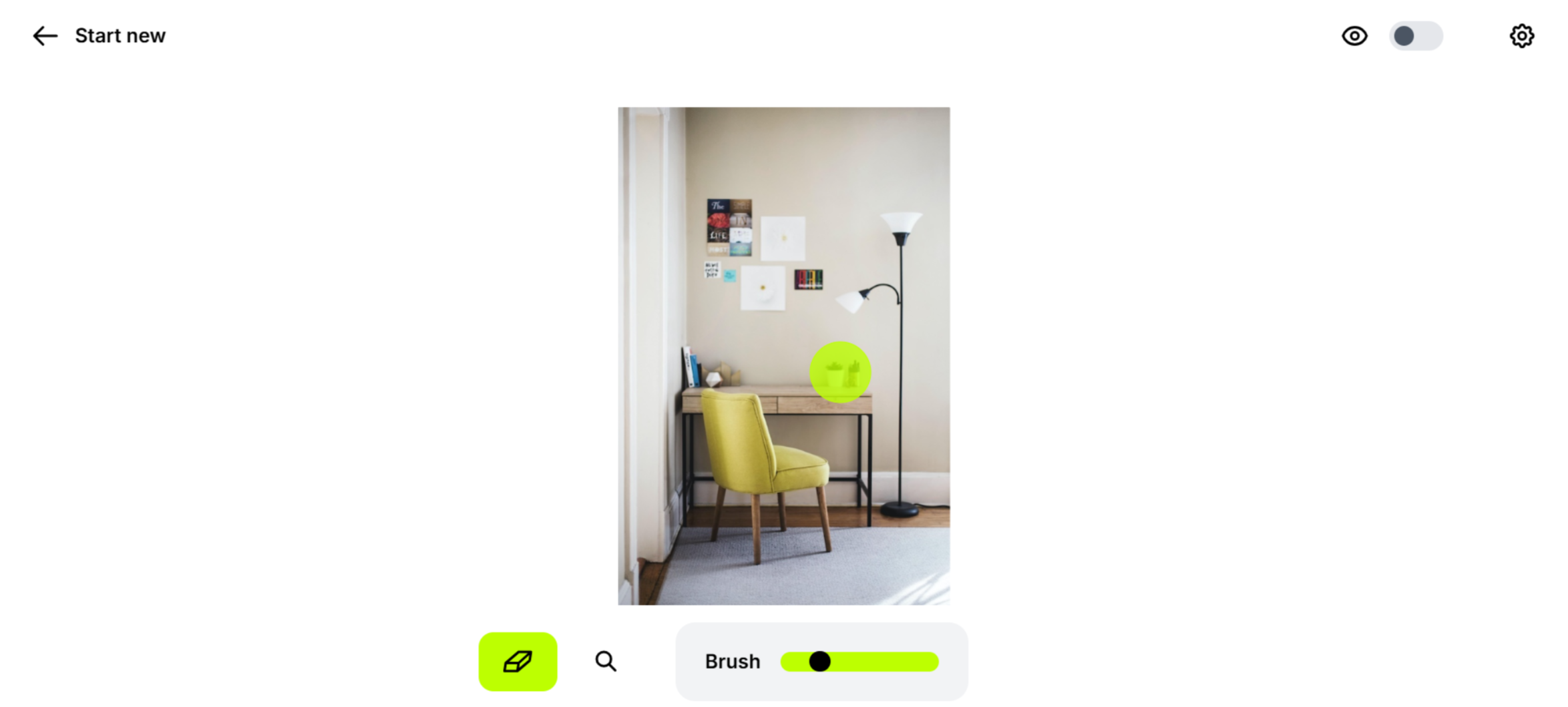 Benutzeroberfläche von Cleanup Pictures – ein benutzerfreundlicher, kostenloser Foto-Radierer.