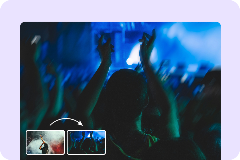 Create motion blur effect in dynamic transitions in music videos