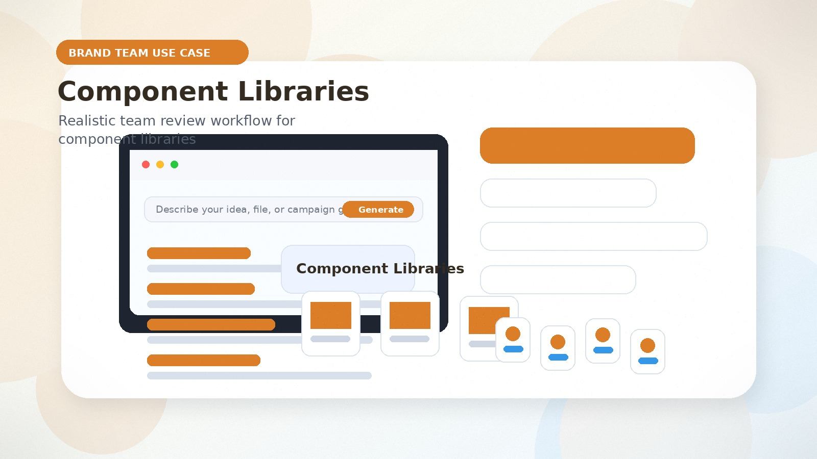 Component Libraries realistic brand team use case visual for component libraries