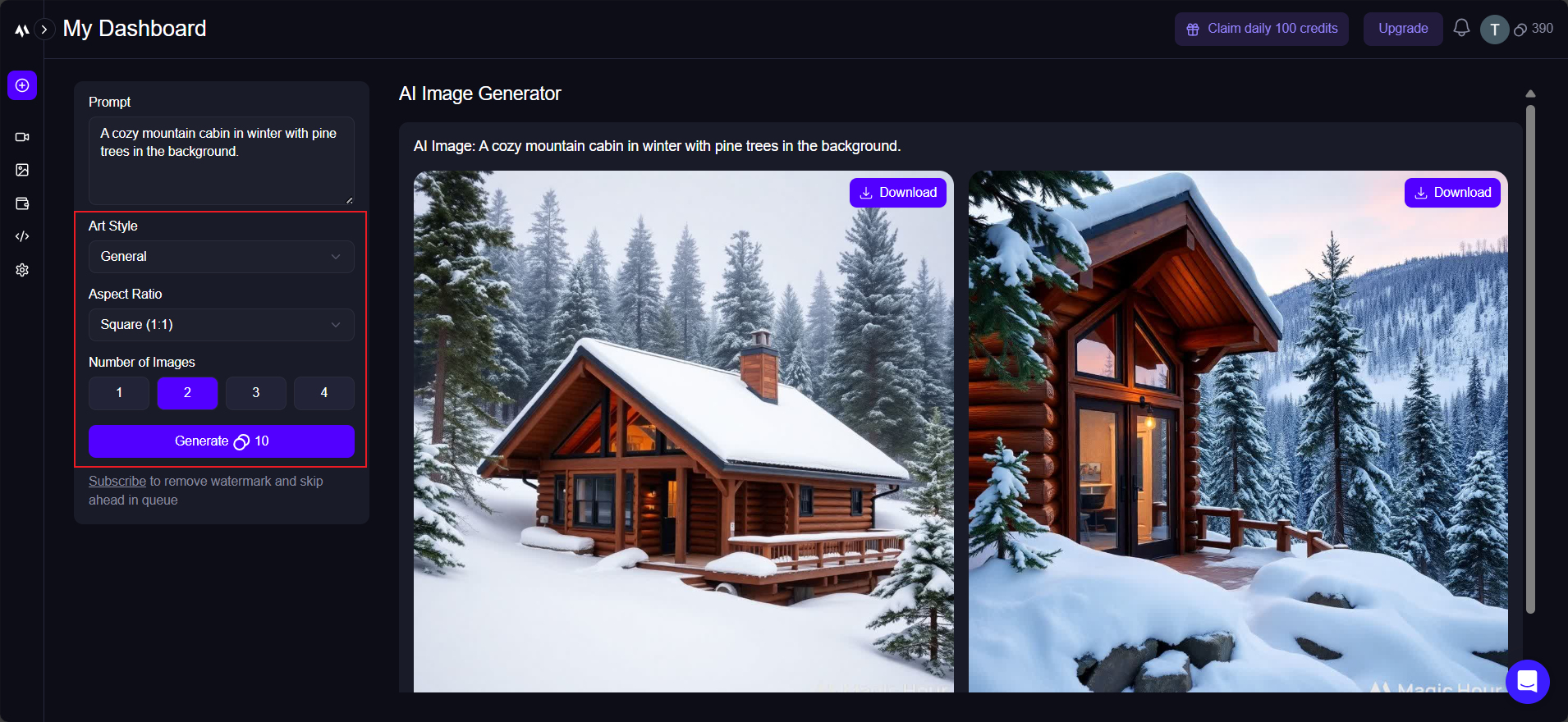 generator gambar AI gratis Magic Hour