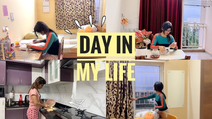 Vlogger diário compartilhando rotina cotidiana em casa.