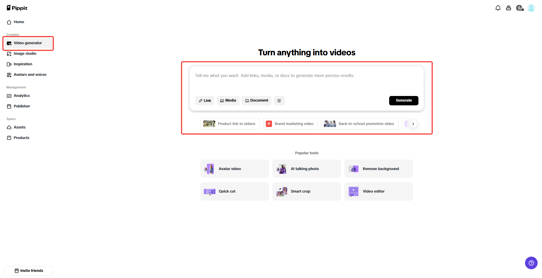 Ipasok ang link ng iyong produkto o mga visual