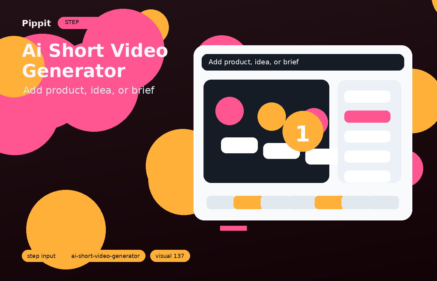 ai short video generator input step in Pippit