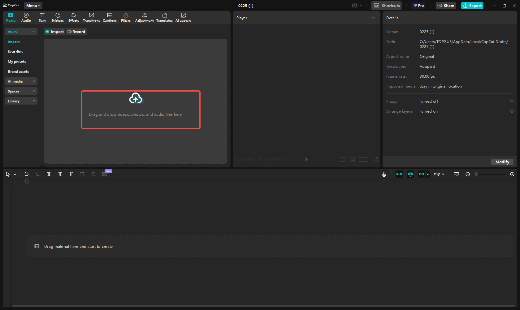 Import your video clips