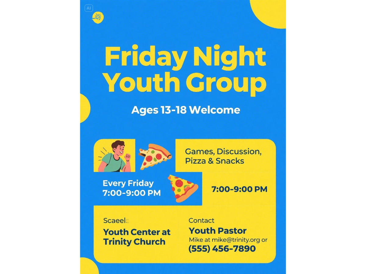 Youth ministry event flyer
