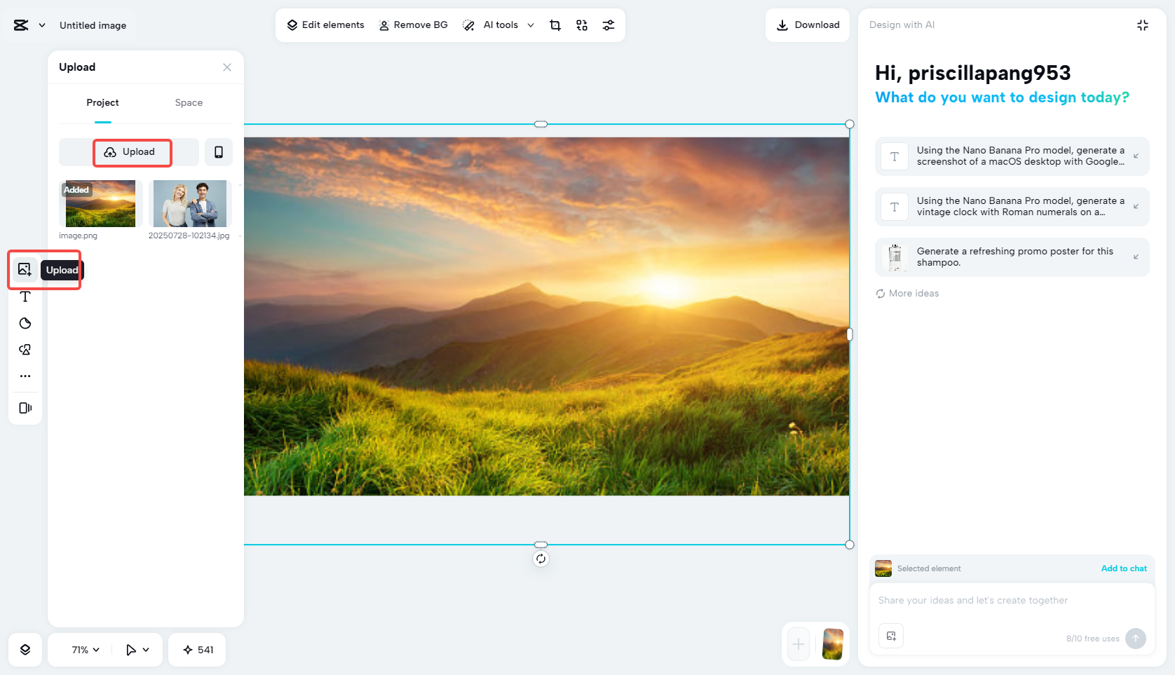Upload your image file