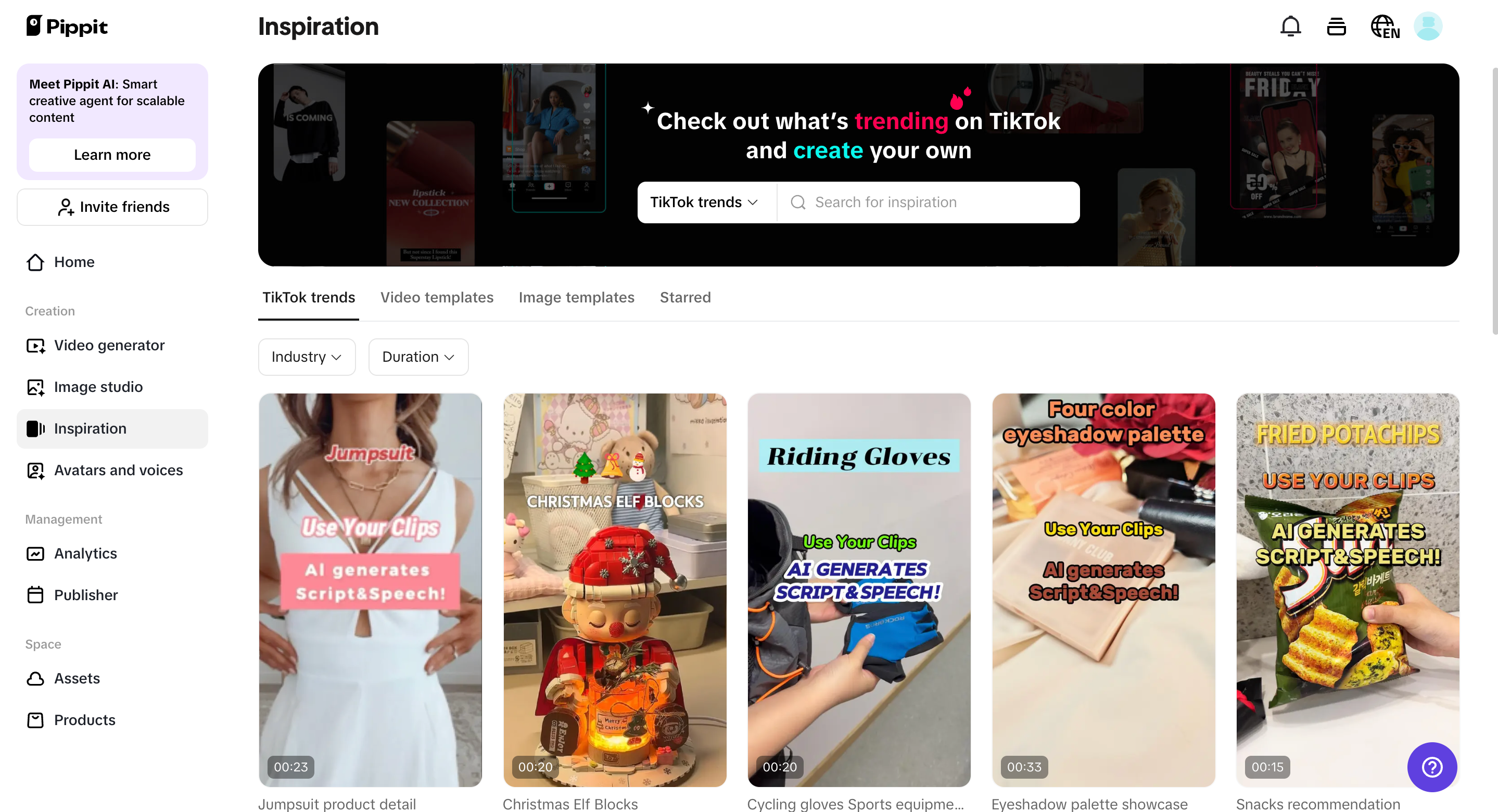 Inspiration templates for consistent branding