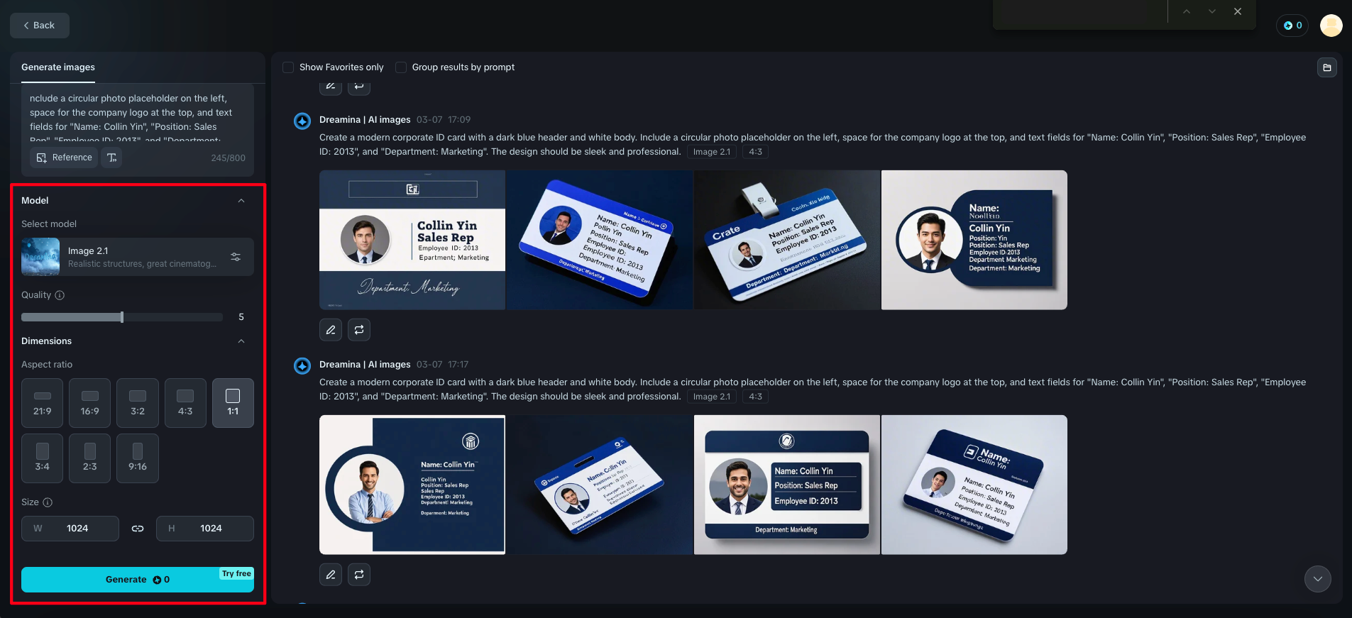 Employee card maker