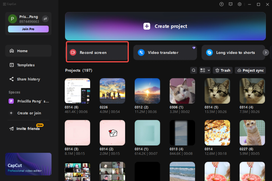 Recording the Zoom video in CapCut