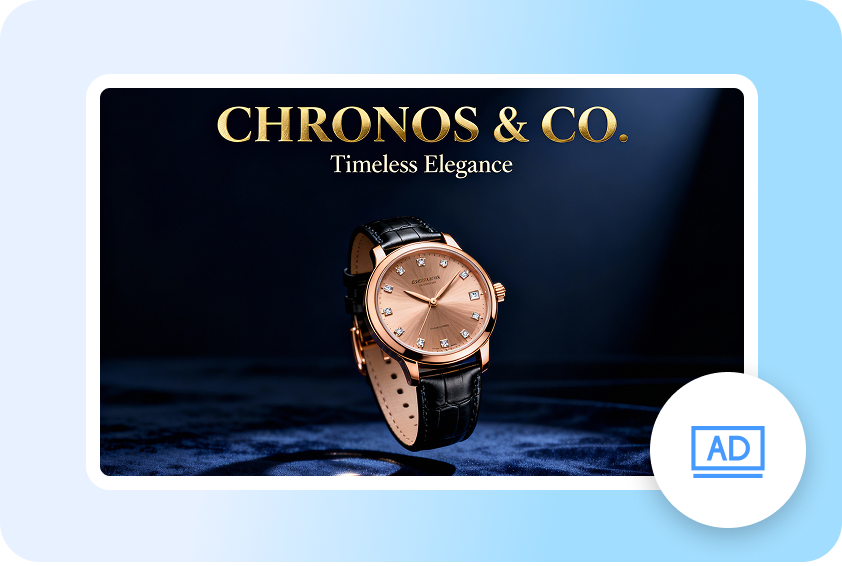  Luxury wristwatch ad design showcasing clear style and premium appeal.