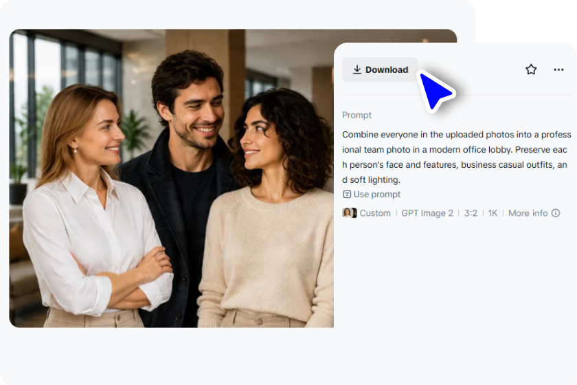 Refine and download your group photo